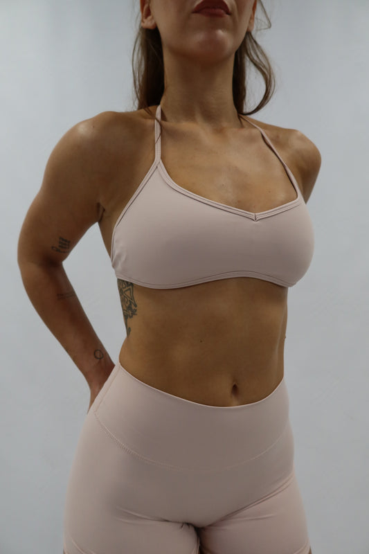 FORM V NECK CROP TOP PINK