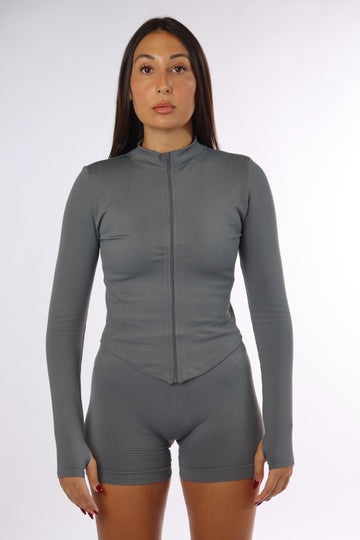 SCULPT LONGLINE JACKET DARK GRAY